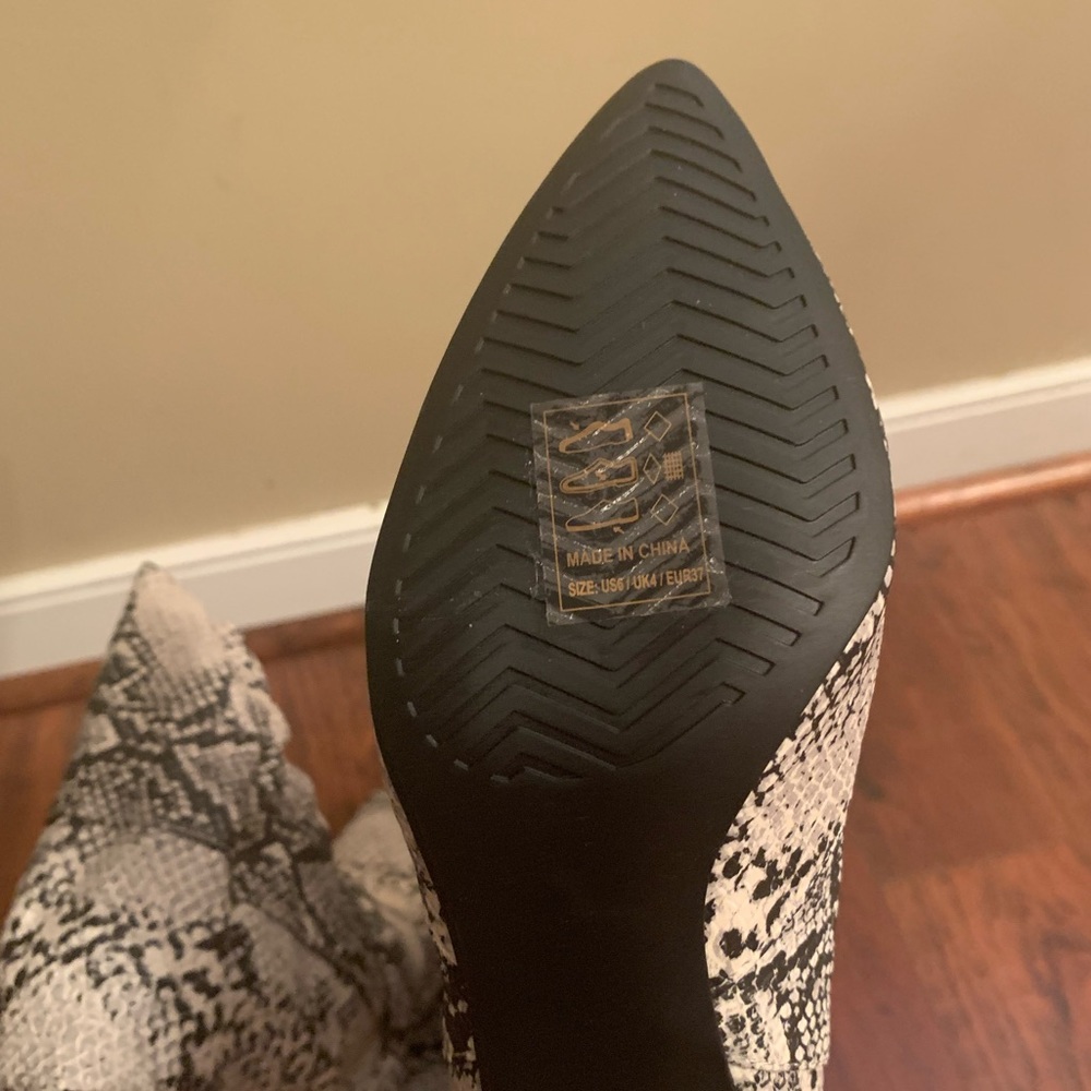 Leather Snake Print Boots - Picture 6 of 7